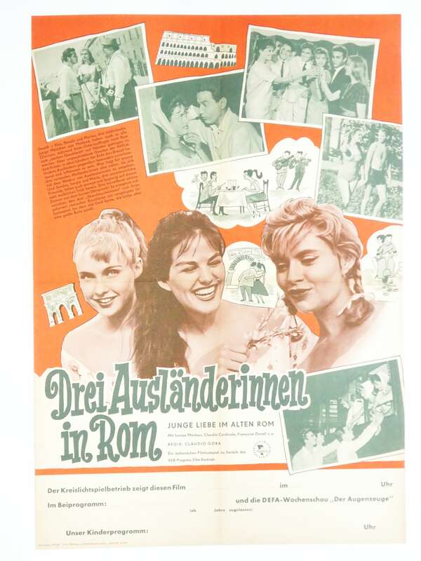 Progress Poster Drei Ausländerinnen in Rom Claudio Gora 1960 Plakat