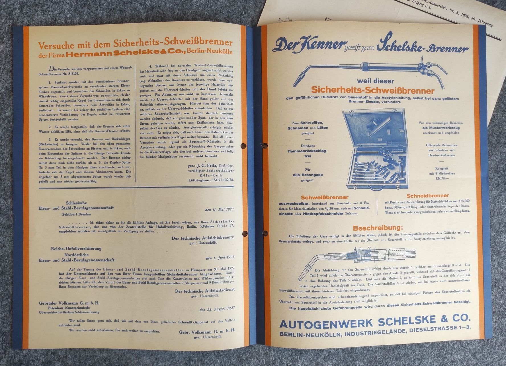 Autogenwerk Schelske Co Berlin Neukölln um 1928 Spezial Apparate Autogenwerk Schelske Co Berlin Neukölln um 1928 Spezial Apparate