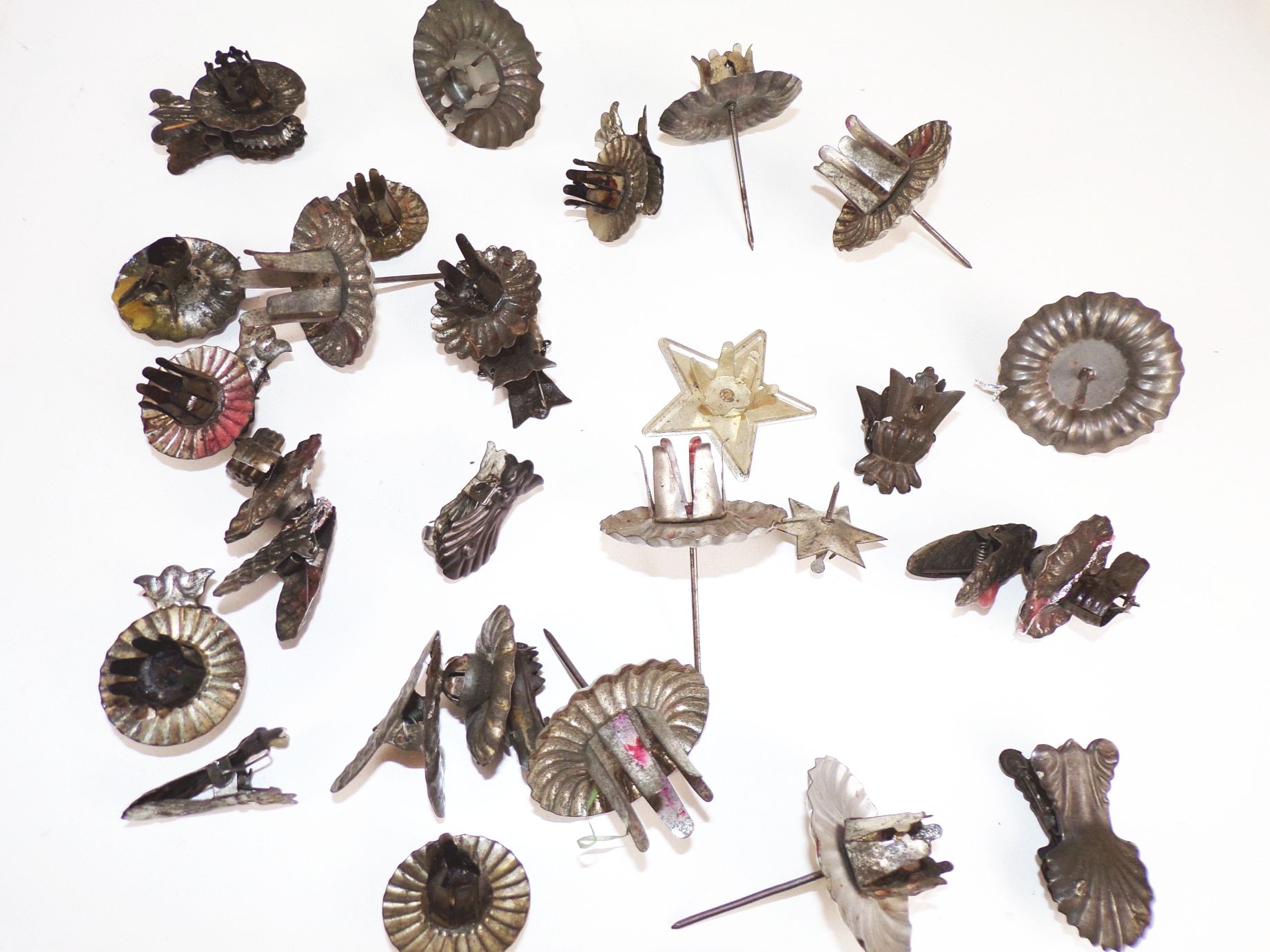 Konvolut alte Kerzenhalter Christbaumschmuck Zwicker Antik Metall Konvolut alte Kerzenhalter Christbaumschmuck Zwicker Antik Metall