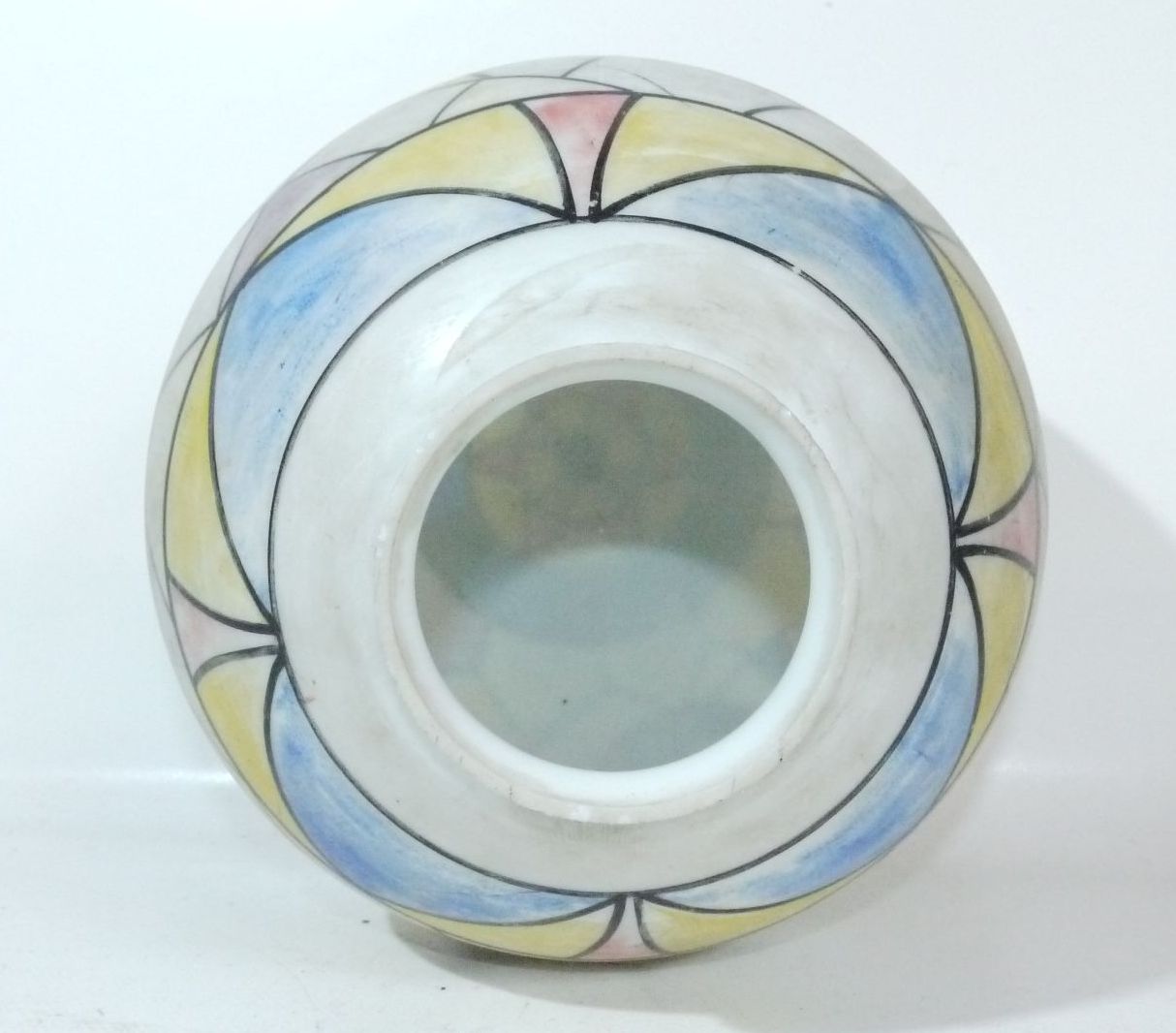 Glas Lampenschirm altes Lampenglas bunt Muster Ersatzglas