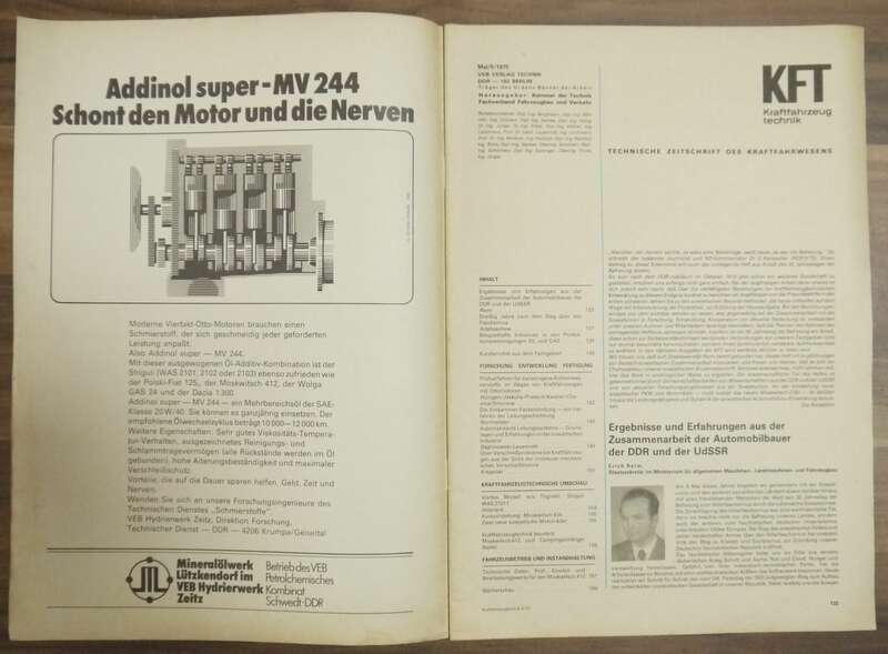 Moskwitsch 2140 Neuheiten aus Saparoshez KFT Zeitschrift DDR Mai 1975