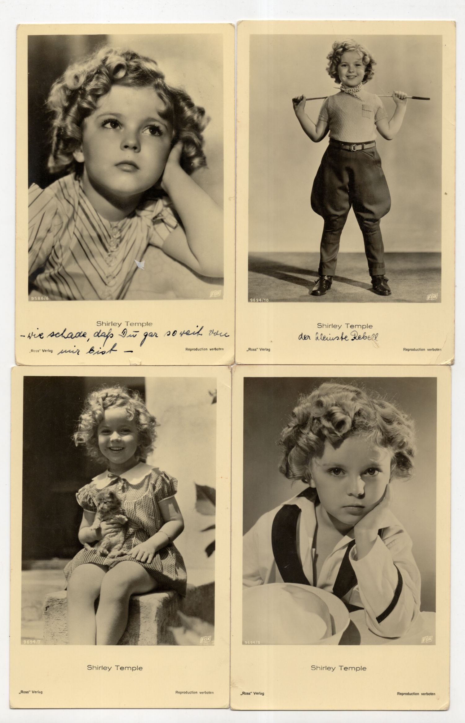 Ak Shirley Temple Kinderstar Schauspielerin Ross Verlag 4 Stück