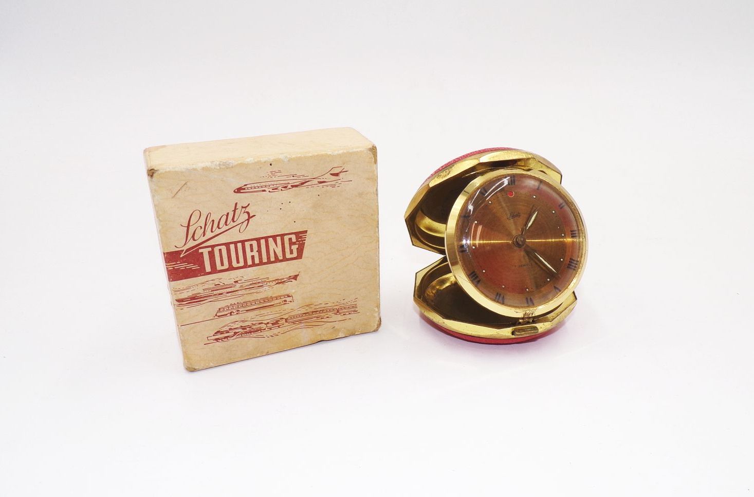 Schatz Touring Reisewecker Camping Jahresuhren Fabrik Triberg OVP