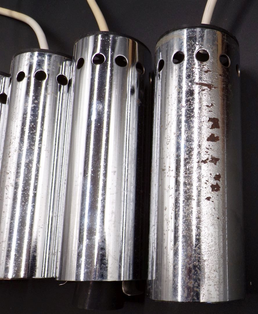 Alte Kaskadenlampe 5er Deckenleuchte Pendellampe 1970er Rund