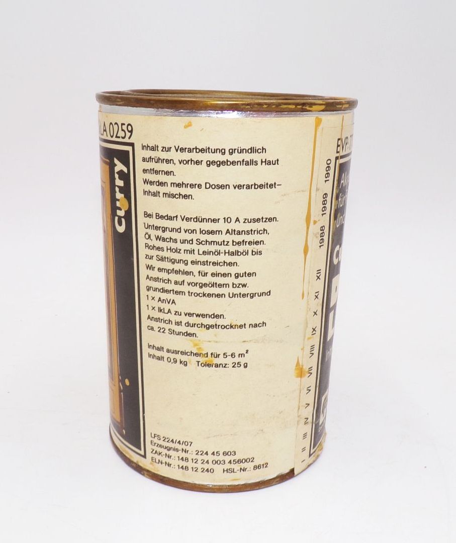 DDR Lack Dose Dekorlack Curry Farbe Reklame Sammler GDR Lackdose 