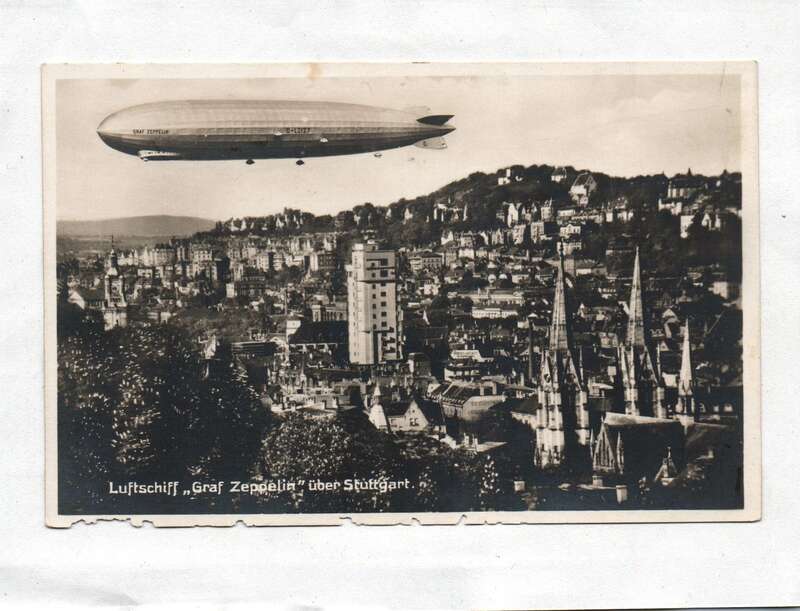 Ak Photo Luftschiff „Graf Zeppelin“ über Stuttgart