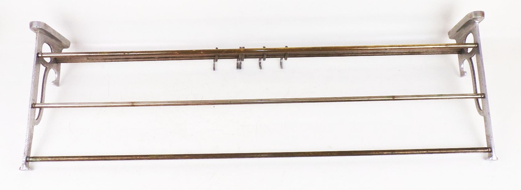 Alte Garderobe Hutablage Fleischerhaken Aluminium Industriedesign Loft