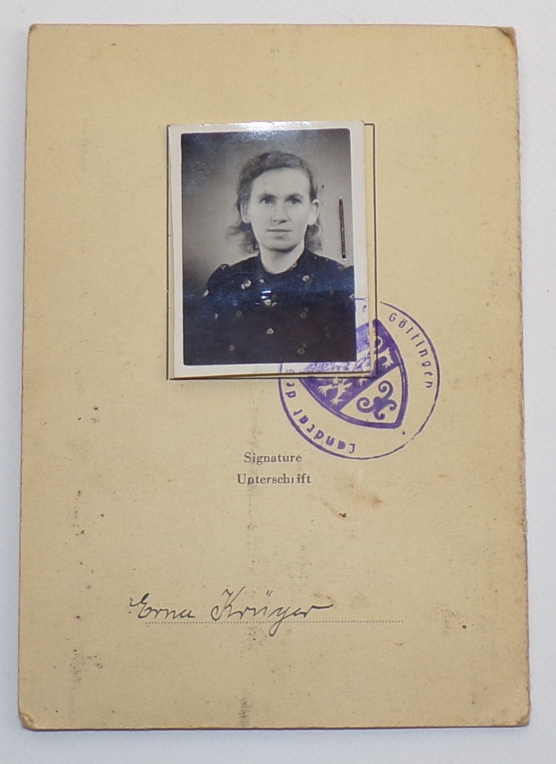 Deutsche Kennkarte 1945 Göttingen Ausweis