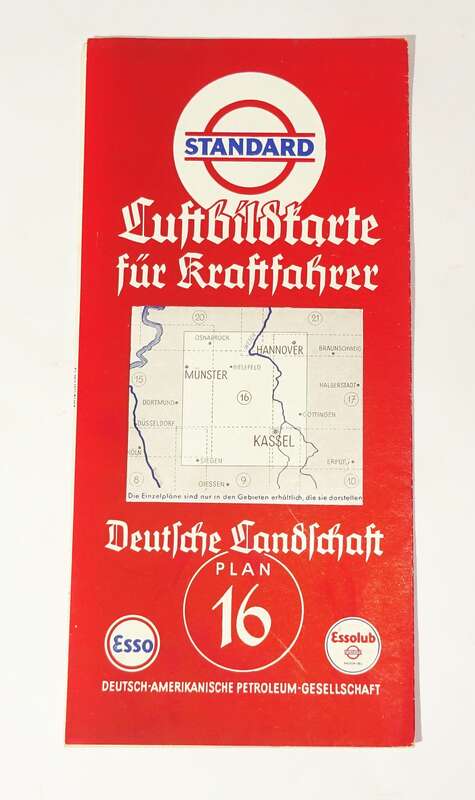 Standard Luftbildkarte Esso Plan 16 Münster Hannover Kassel 1930er 