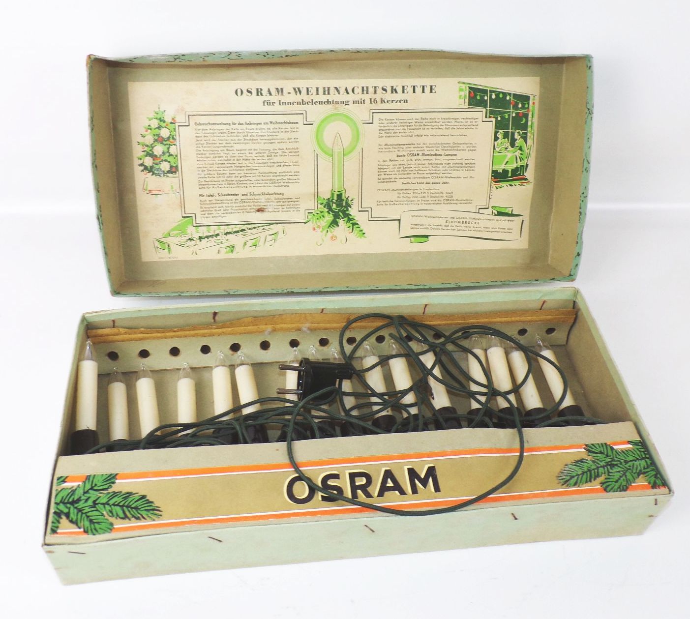 Alte Osram Lichterkette 16er Baumkette Beleuchtung Kerzenlampen 