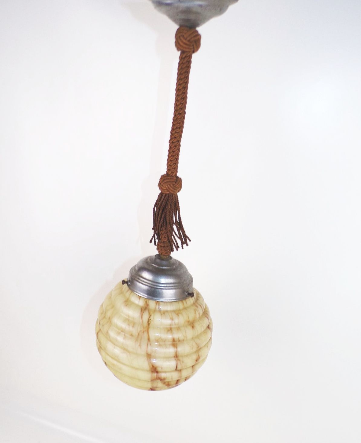 Alte Lampe Art Deco Deckenleuchte Marmor Design 1930 er Vintage Kugelleuchte 