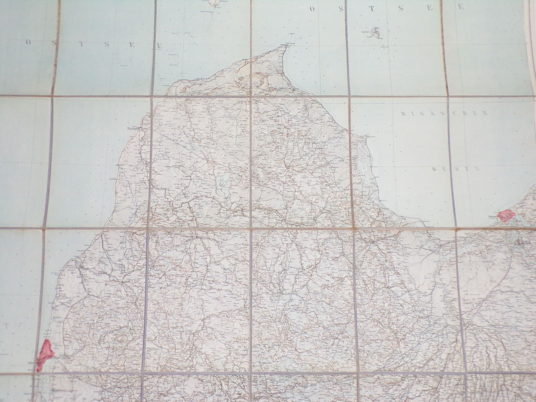 Alte Landkarte 1 Wk Libau Riga Windau Dünamünde Kurland Lettland 1915 