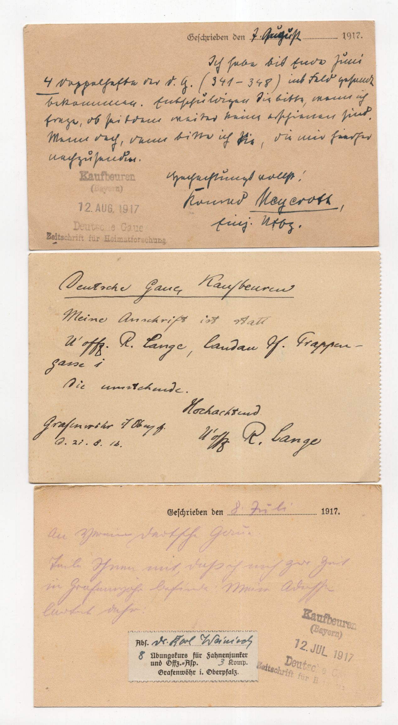 3 x Feldpostkarte Übungskurs für Fahnenjunker Grafenwöhr Oberpfalz 1 Wk 3 x Feldpostkarte Übungskurs für Fahnenjunker Grafenwöhr Oberpfalz 1 Wk