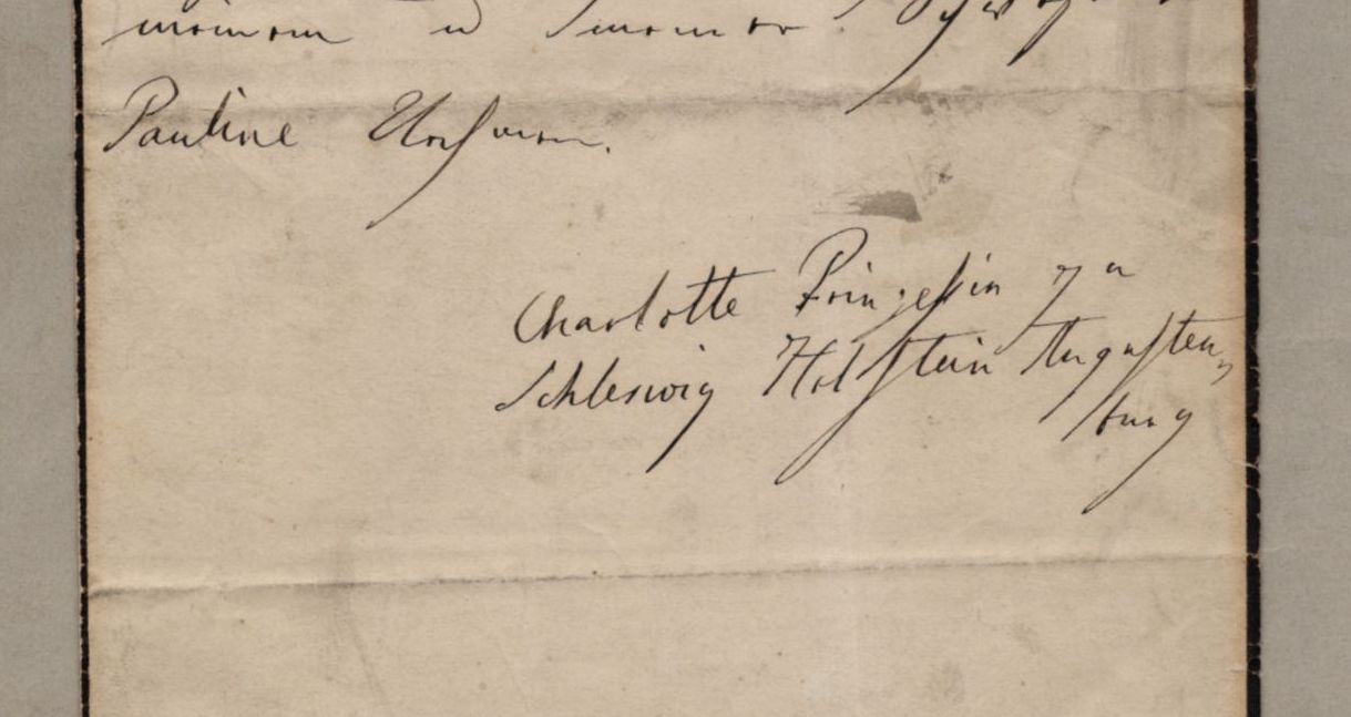 Autograph Charlotte Prinzessin von Schleswig Holstein 1871 Dresden