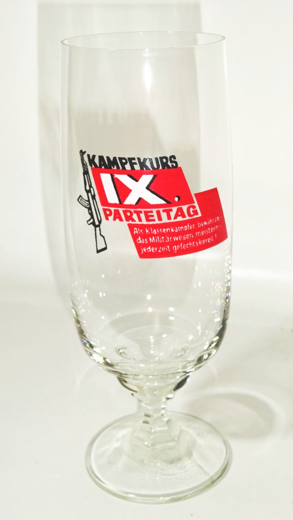 DDR Bierglas Kampfkurs IX Parteitag Klassenkämpfer Vintage Glas