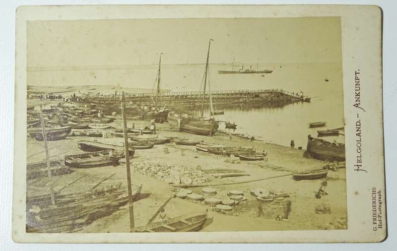 Foto 3 Stück Helgoland Sepia Albumin 1890 