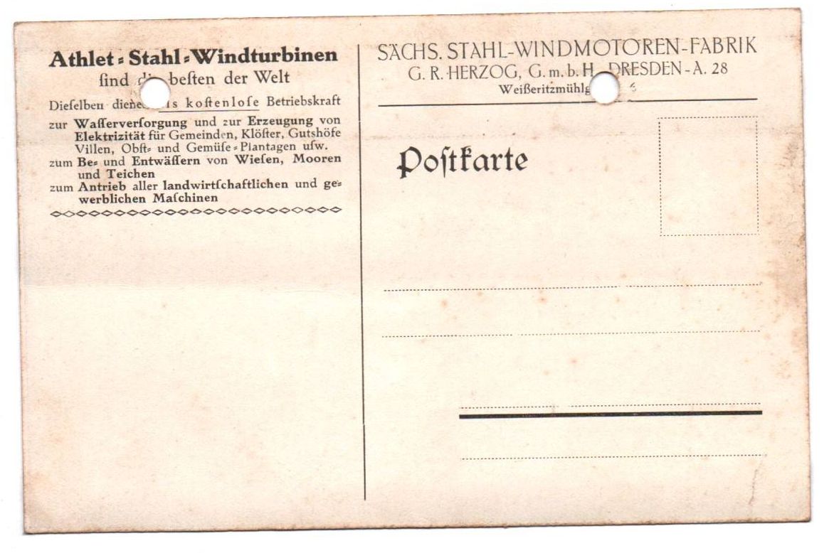 Reklame Ak Athlet Stahl Windturbinen Windrad Stromerzeugung 1920er 
