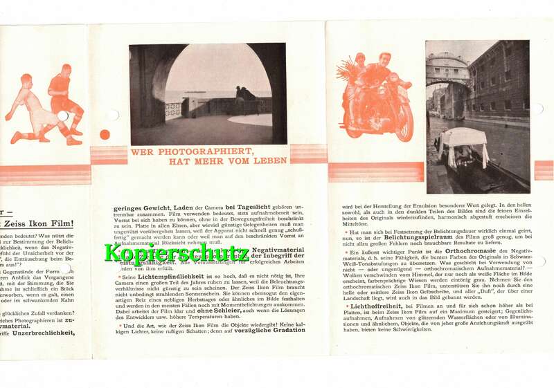 Reklame Prospekt Zeiss Ikon Rollfilm Filmpack 1930er !
