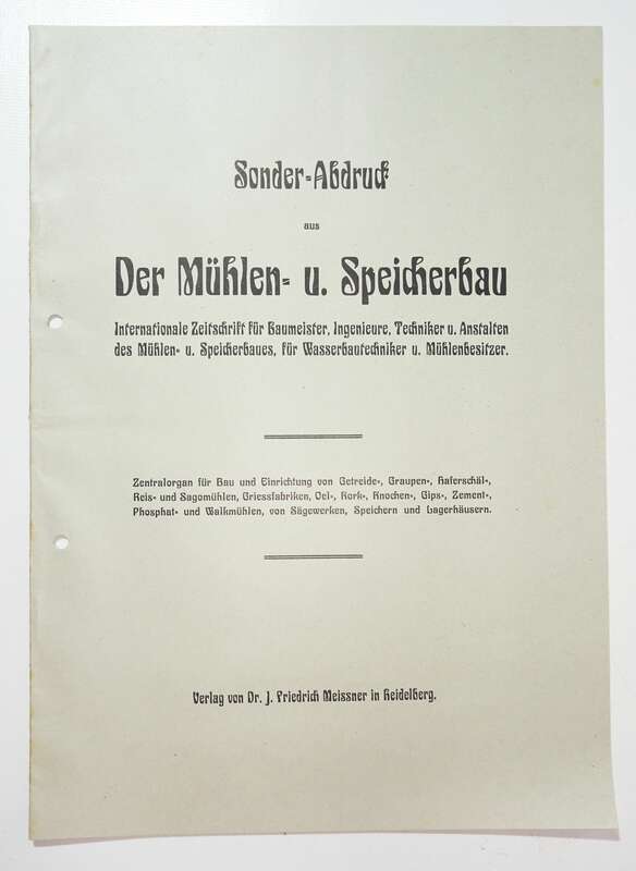 Sonderdruck Der Mühlenbau Speicherbau Prof Buhle Dresden 1911