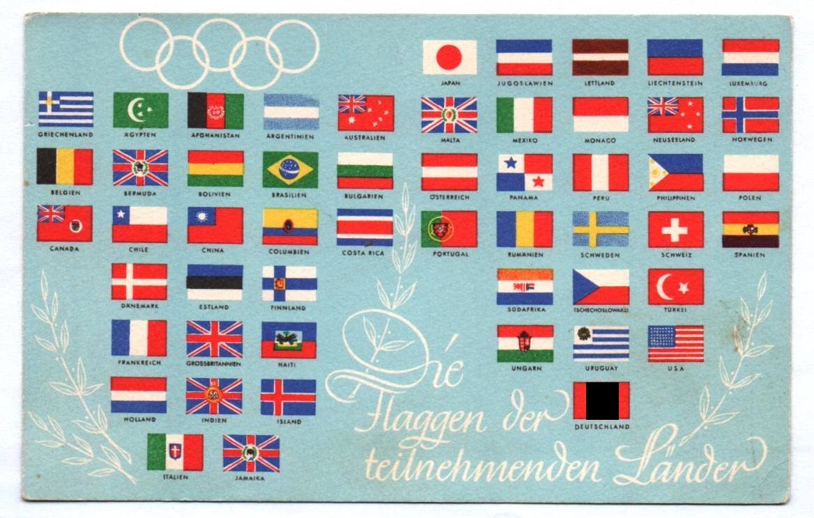 Ak Olympia 1936 Die Flaggen der teilnehmenden Länder Ak Olympia 1936 Die Flaggen der teilnehmenden Länder