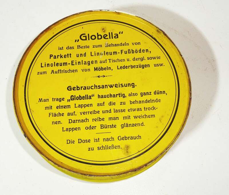 Globella Bohnerwachs alte Blechdose Metalldose mit Deckel 