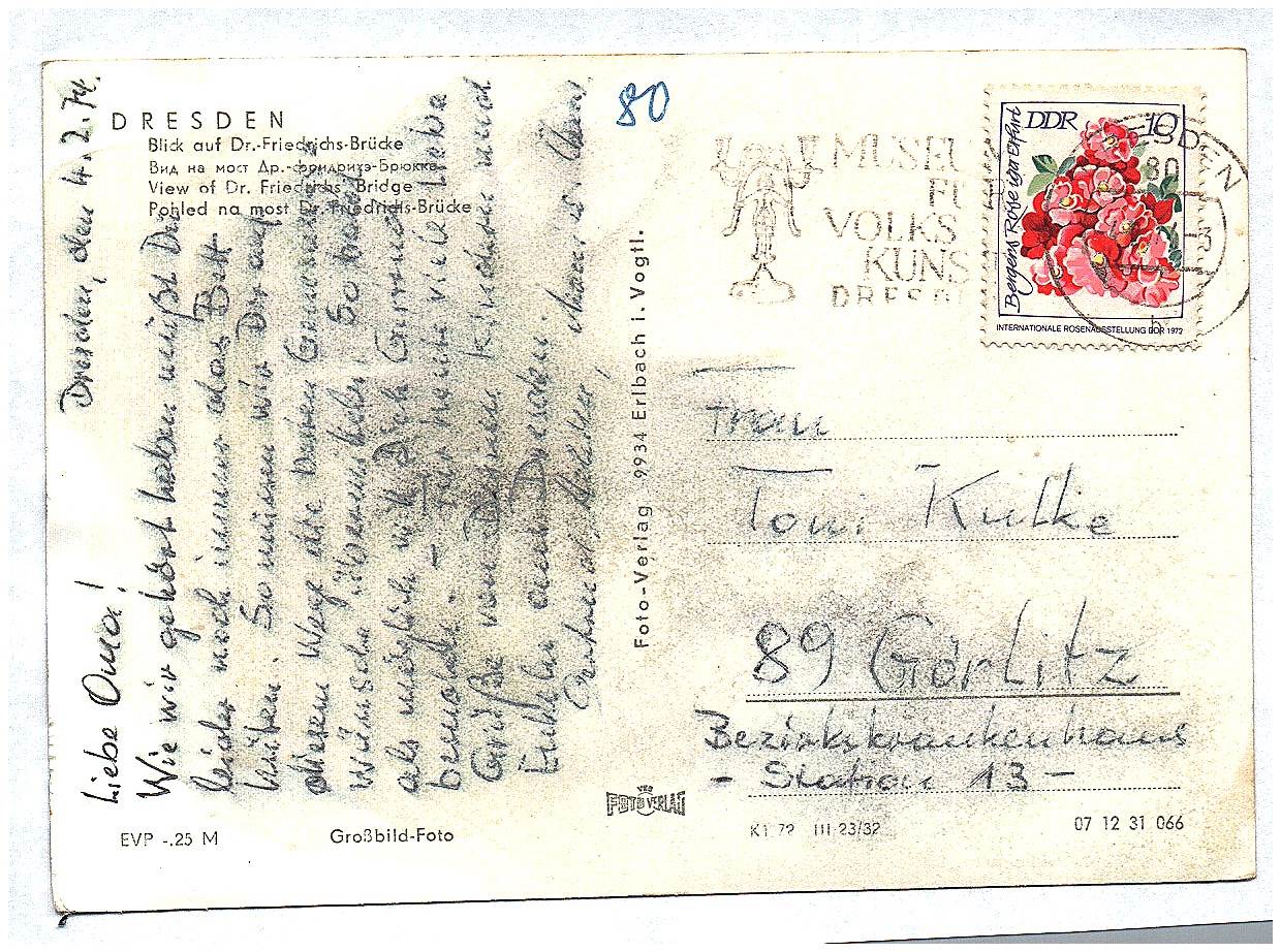 Ak DDR Dresden Blick auf Dr Friedrichs Brücke DDR 1974 Ak DDR Dresden Blick auf Dr Friedrichs Brücke DDR 1974
