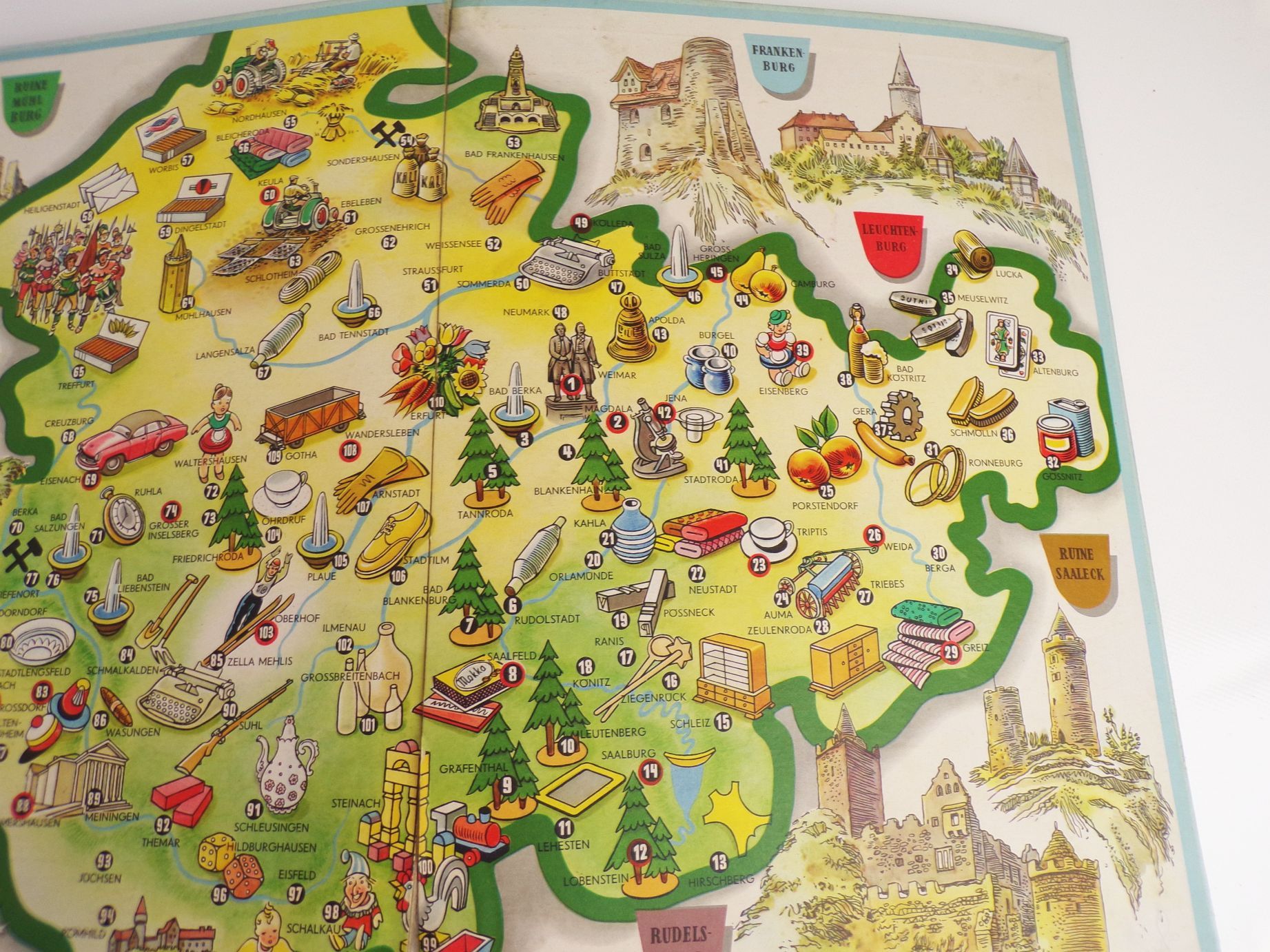 Eine Reise durch Thüringen DDR Würfelspiel 1962 Eine Reise durch Thüringen DDR Würfelspiel 1962