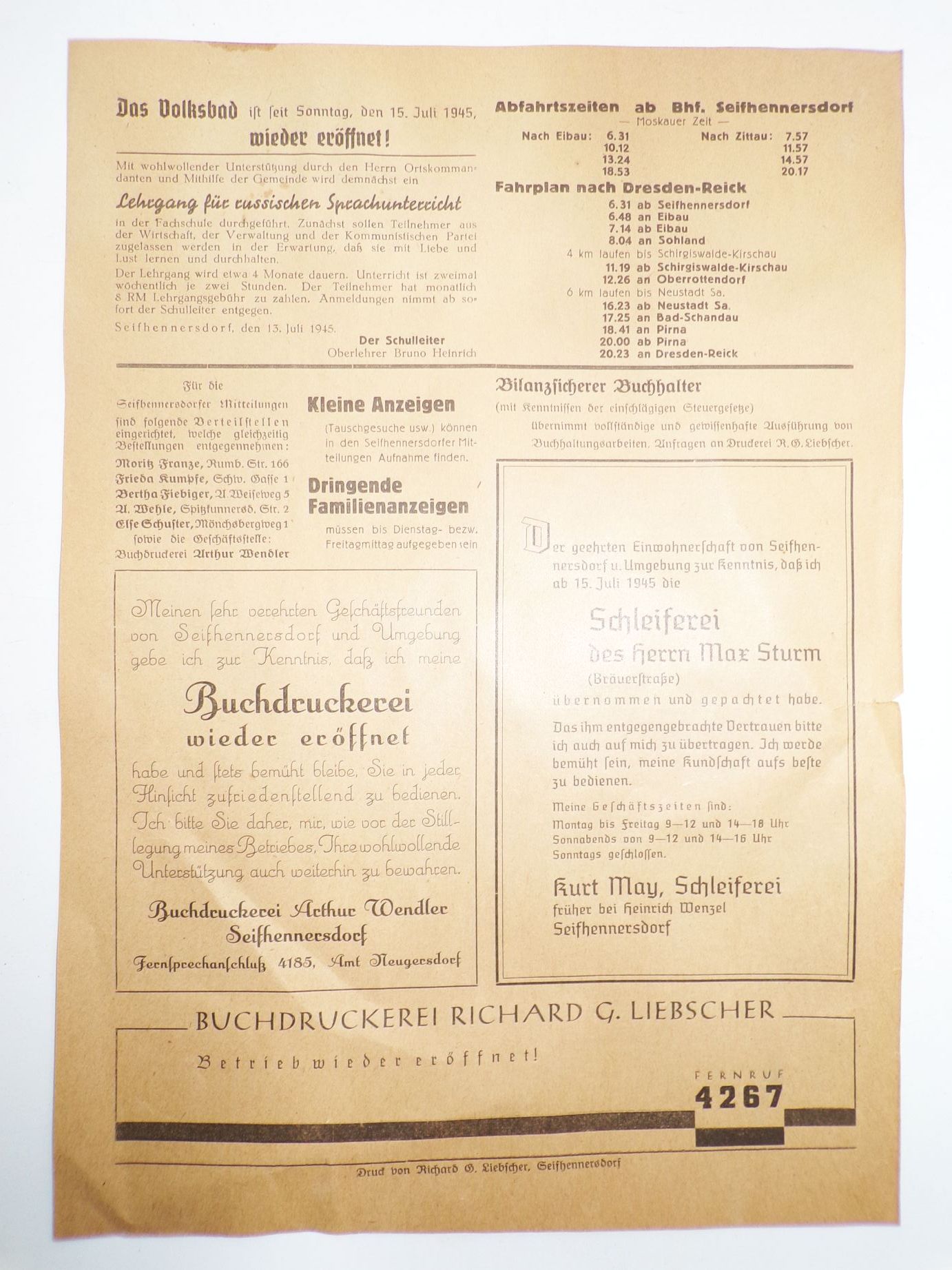 Seifhennersdorf Mitteilungen 1945 Bekanntmachungen 1 bis 11 selten Seifhennersdorf Mitteilungen 1945 Bekanntmachungen 1 bis 11 selten