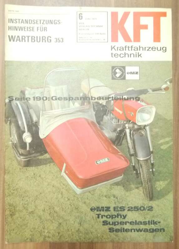 KFT Instandsetzungs Hinweise Wartburg 353 Juni 1971 Zeitschrift ES 250 2