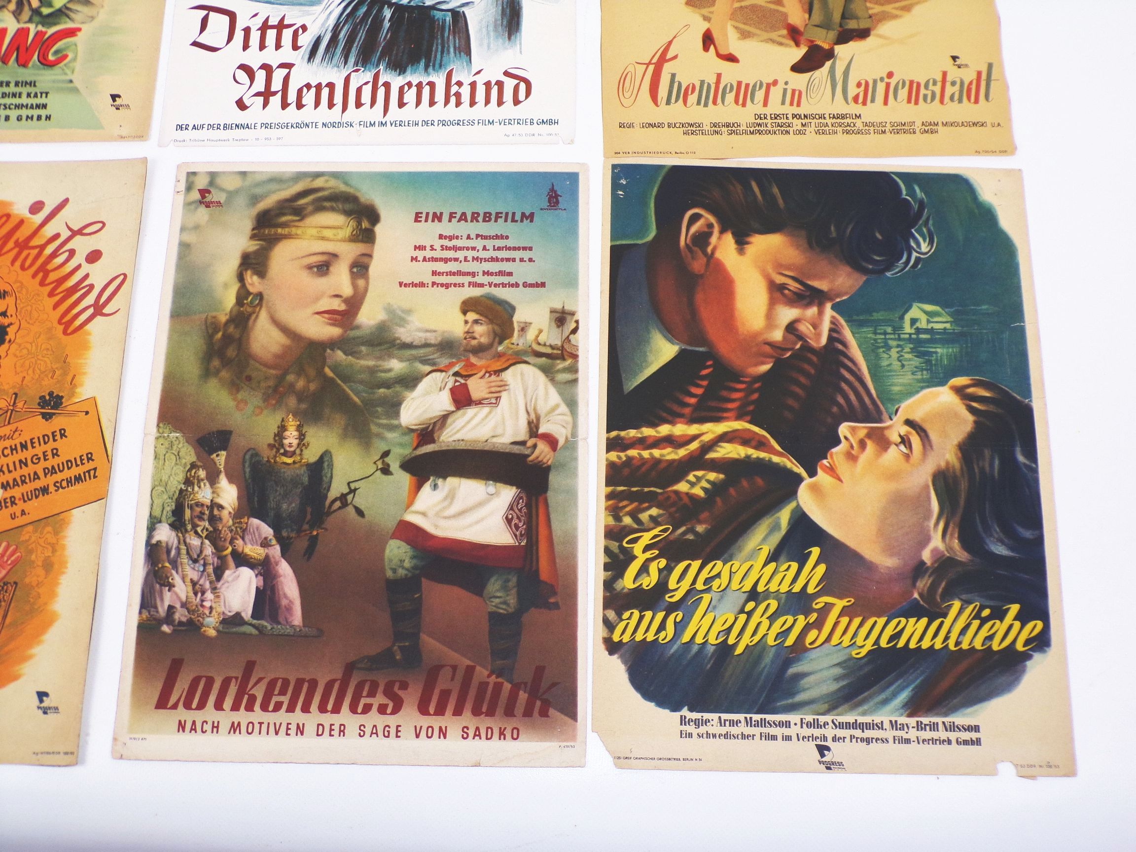 Konvolut DDR Kino Aushang Filmplakat Vintage Print 1950er 