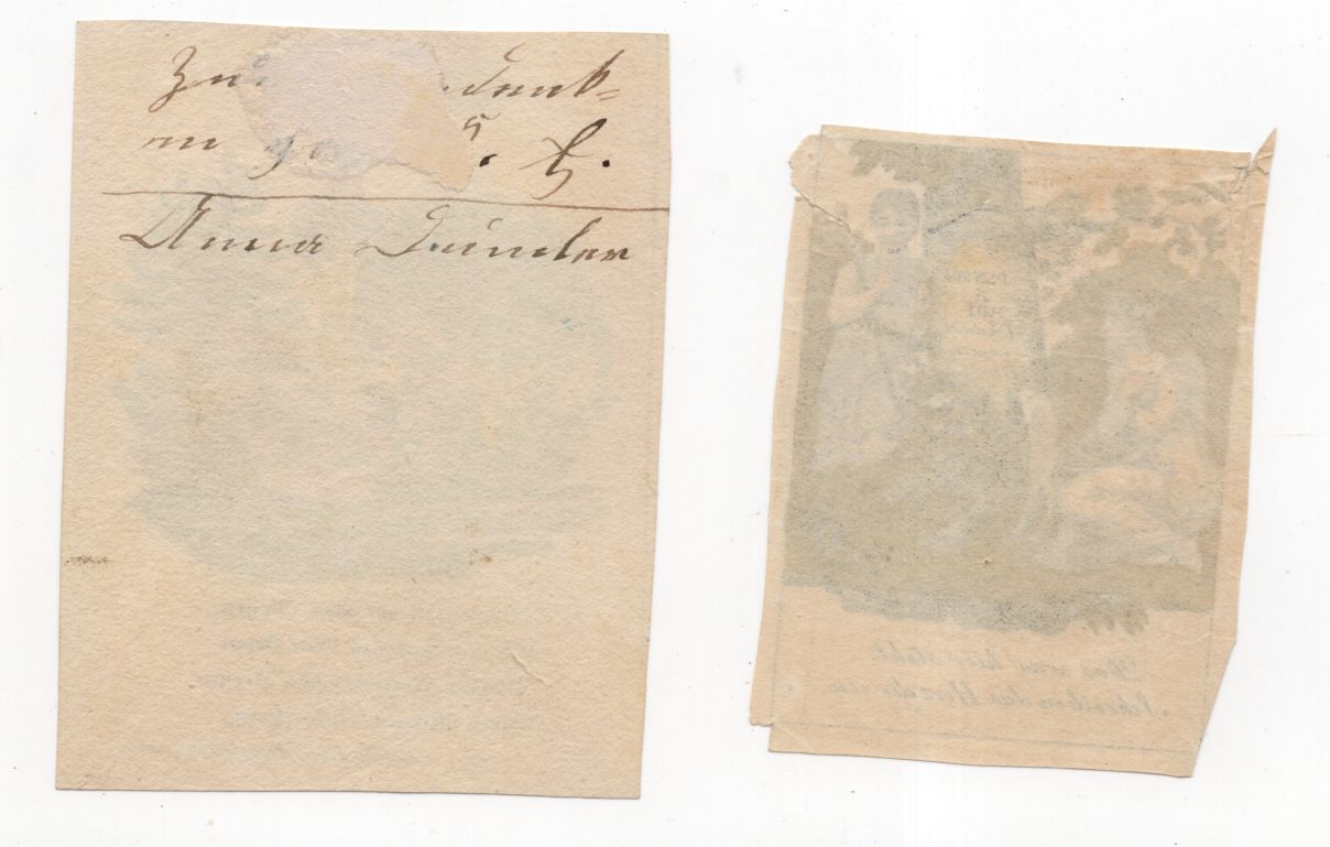 2 x Heiligenbild koloriert Segen Liebe Steingriebell Augsburg um 1850