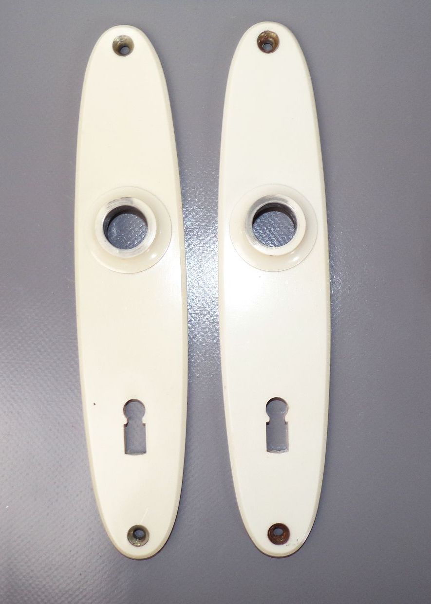 Alte Türgarnitur Türklinke Türbeschlag Art Deco Beige Creme Set 1930 er Bauhaus