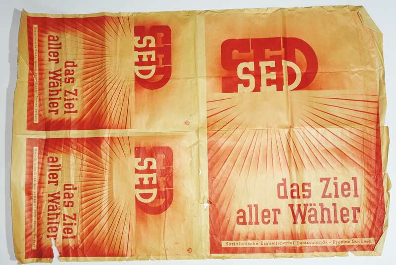 DDR Plakat SED Wahlen um 1950 Politik Wahlen Vintage Sammler