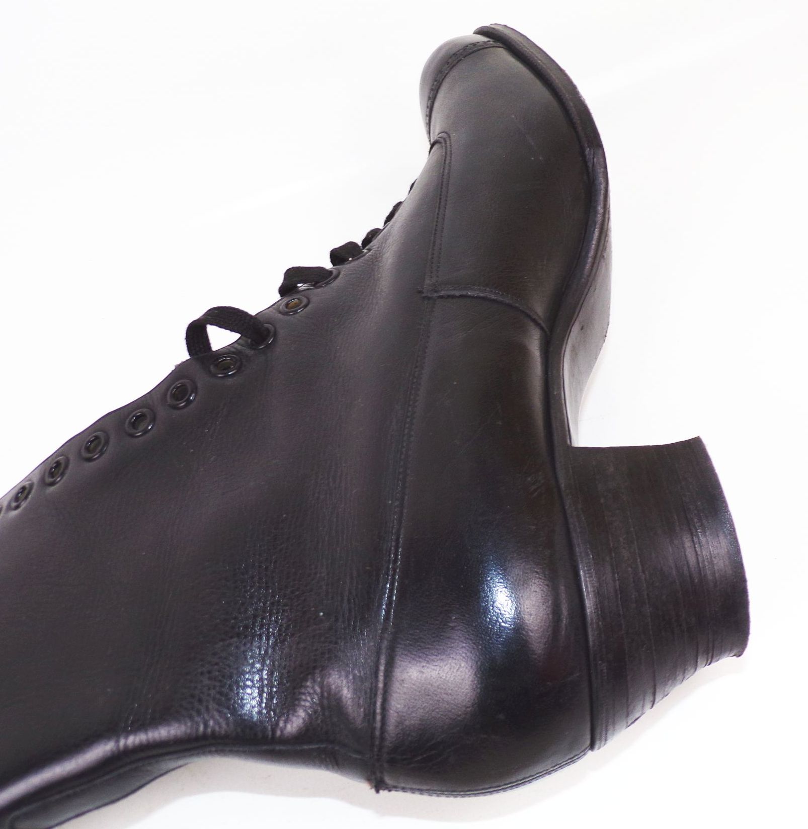 Alte BDM Stiefel Leder Schnürschuhe Gr 39 schwarz 1930er Hauptstiefel