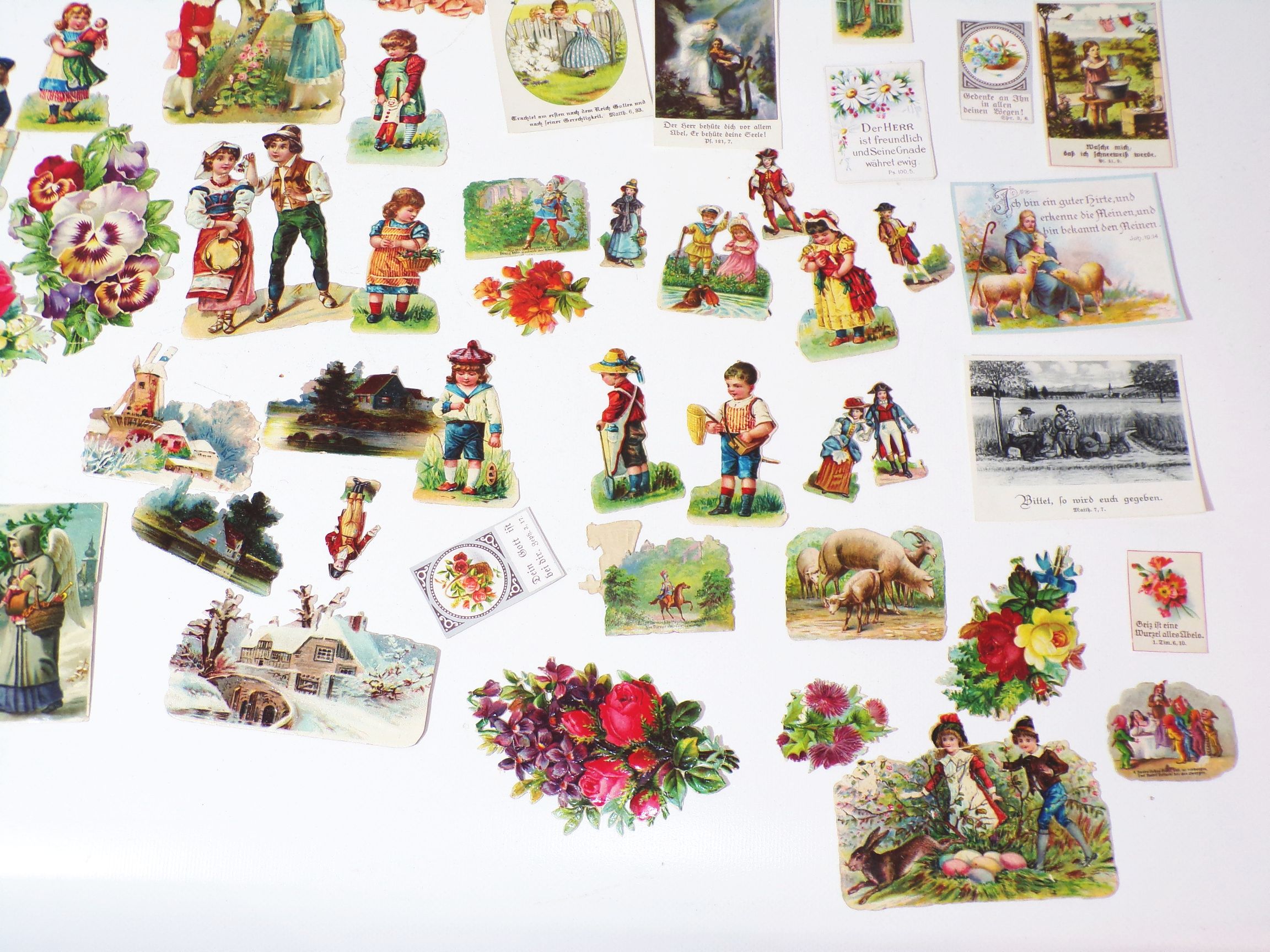 Konvolut alte Oblaten Religionsbilder Stammbuchbilder