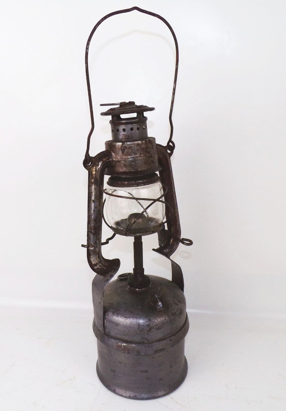 Alte Karbid Lampe Friemann u Wolf Zwickau Feuerhand Glas RAD Militär 2 Wk