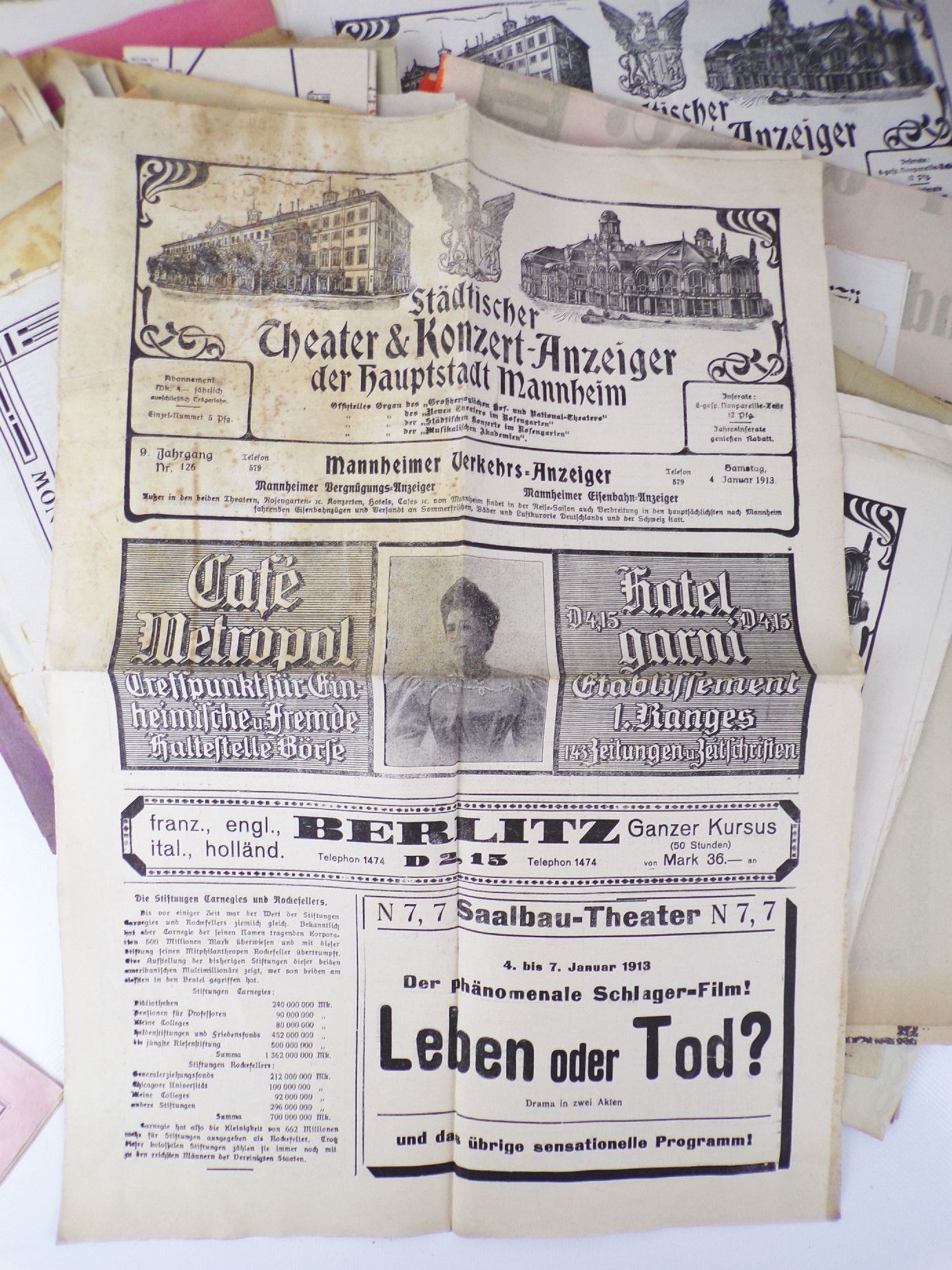 Konvolut Mannheim Theater Programme Plakate Aushänge um 1910 Konvolut Mannheim Theater Programme Plakate Aushänge um 1910