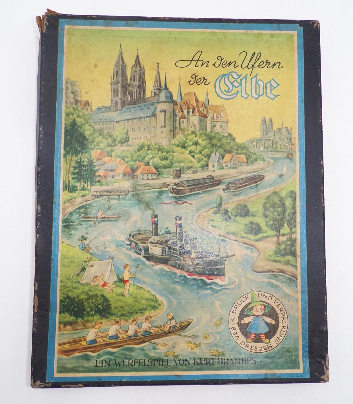 An den Ufern der Elbe Spika Brettspiel Würfelspiel von Kurt Brandes 1960