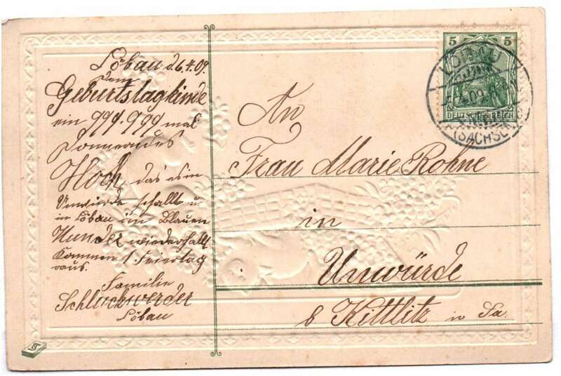 Präge Ak Katzen mit Vergissmeinnicht Blumen Geburtstag 1909