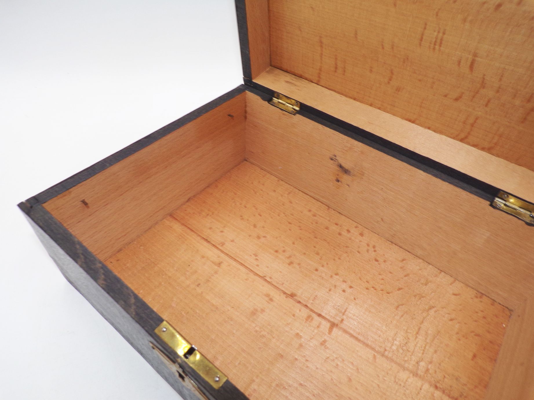 Jugendstil Schatulle Holz Schwarz Metallbeschläge Deko Box