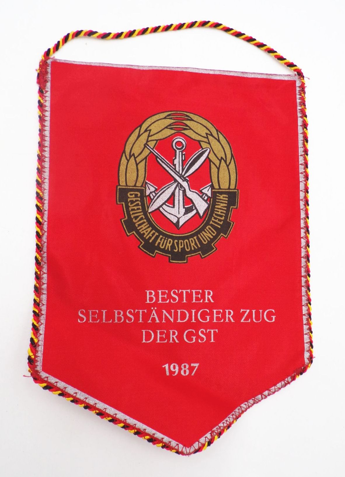 GST Wimpel Bester Selbständiger Zug der GST 1987 hervorragende Leistung