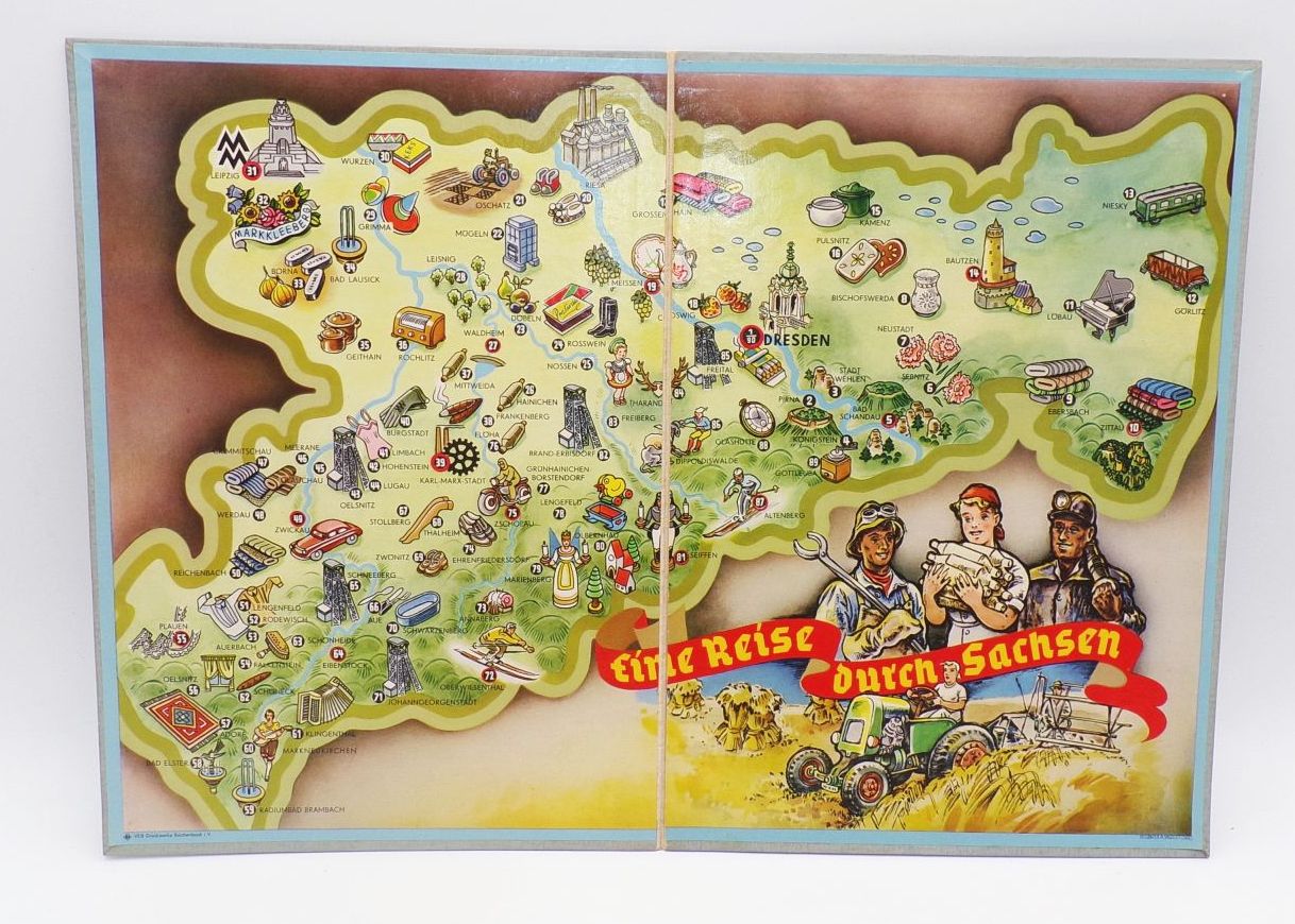 Brettspiel Eine Reise durch Sachsen 1957 DDR Brettspiel Eine Reise durch Sachsen 1957 DDR