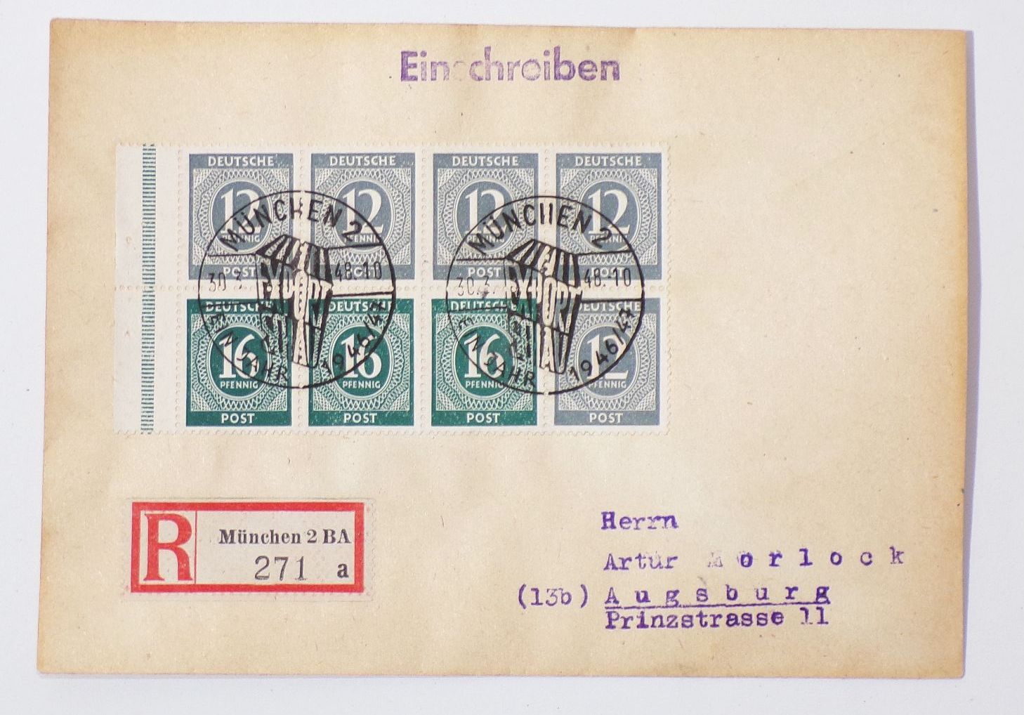 R Brief München 2 BA H Blatt 123 nach Augsburg