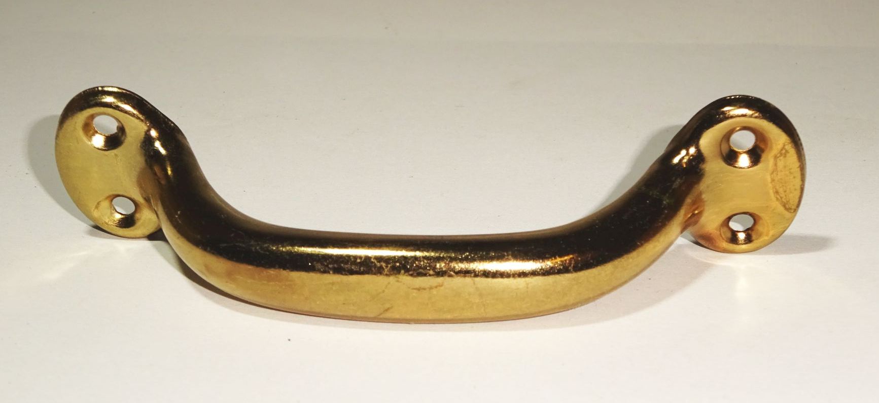 Schubladengriff Möbelgriff Metall 12 cm messingfarben DDR Griff