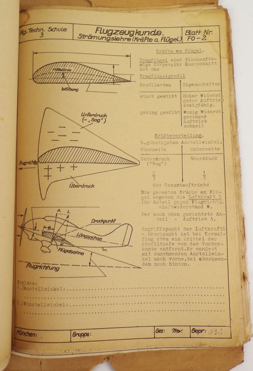 Ausbildung Luftwaffe 2 Weltkrieg Hefter Schulhefter Triebwerkkunde Luftfahrt 