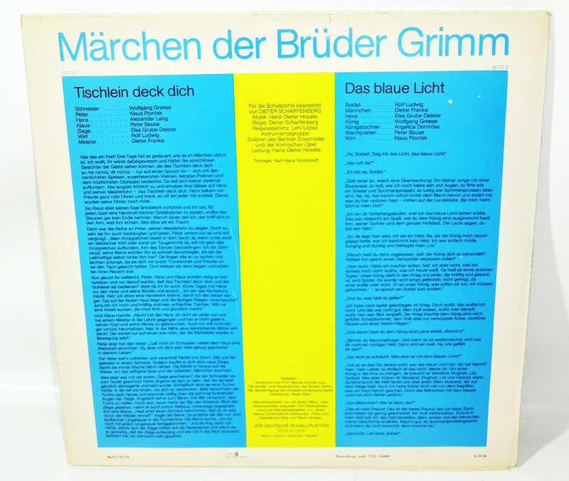 Tischlein deck dich DDR Märchen Schallplatte Gebrüder Grimm Vintage 