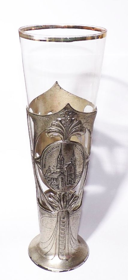 Altes Andenken Glas Wallfahrtskirche Philippsdorf Filippsdorf Böhmen Pokalglas