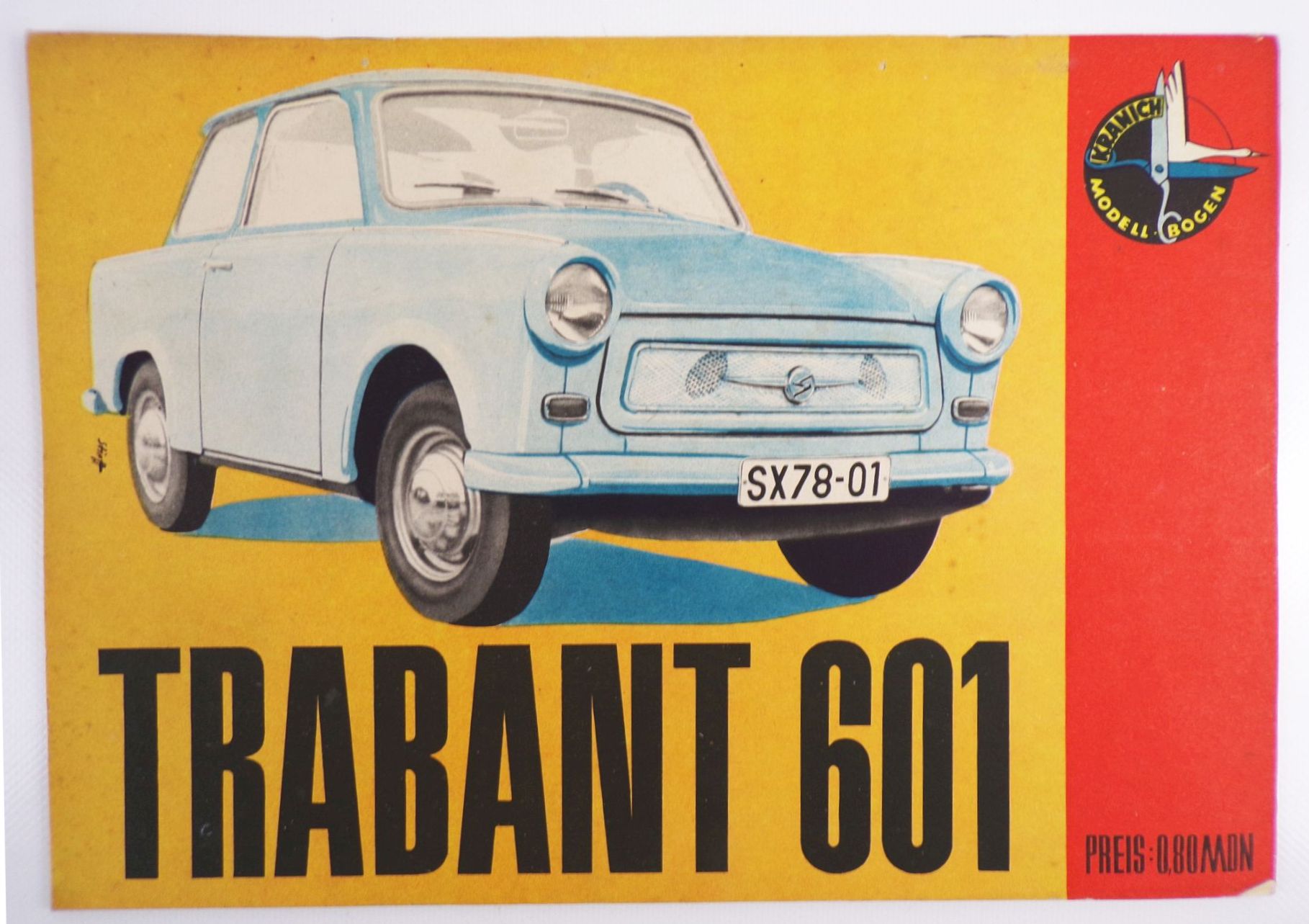 Kranich Modellbogen Trabant 601 DDR 1965 Junge Welt 