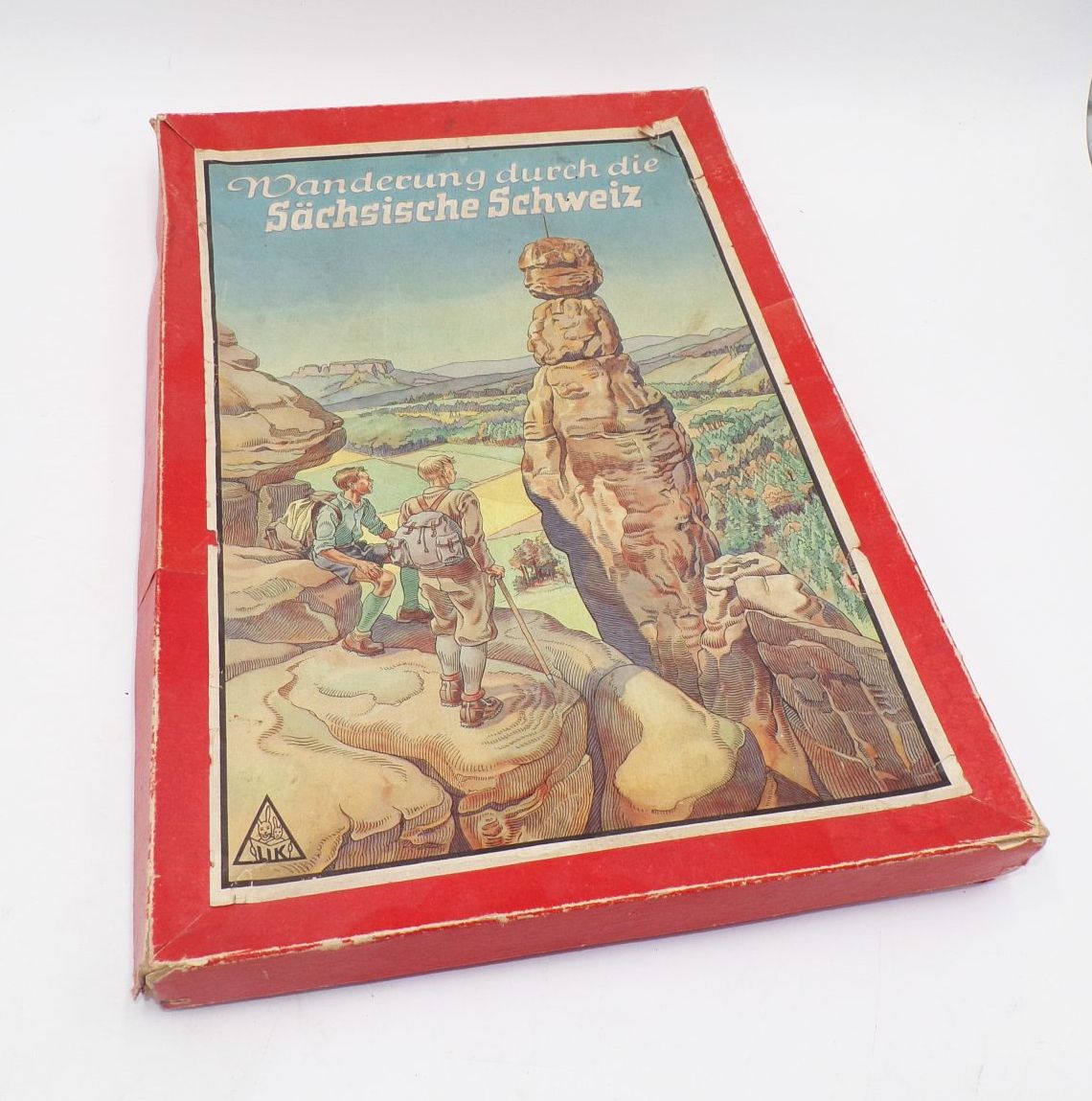Altes Brettspiel Wanderung durch die Sächsische Schweiz 1955 DDR Altes Brettspiel Wanderung durch die Sächsische Schweiz 1955 DDR