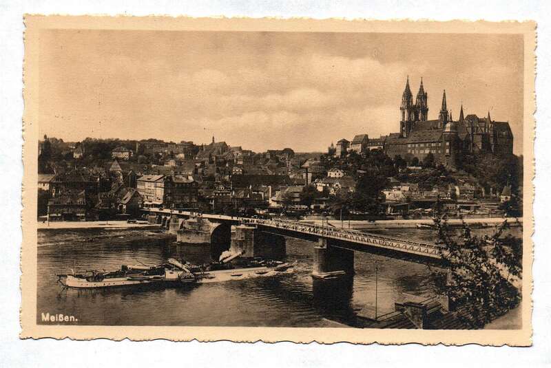 Ak Foto Meißen Sachsen Altstadtbrücke Dom Postkarte